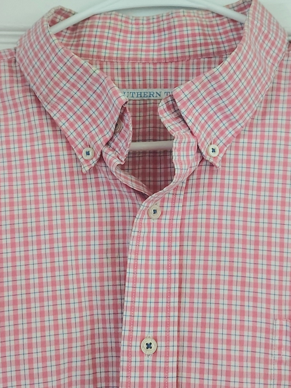 Southern Tide Men's Pink Grid Long Sleeve Button-Down Shirt with Logo. Size XXL - Picture 2 of 7